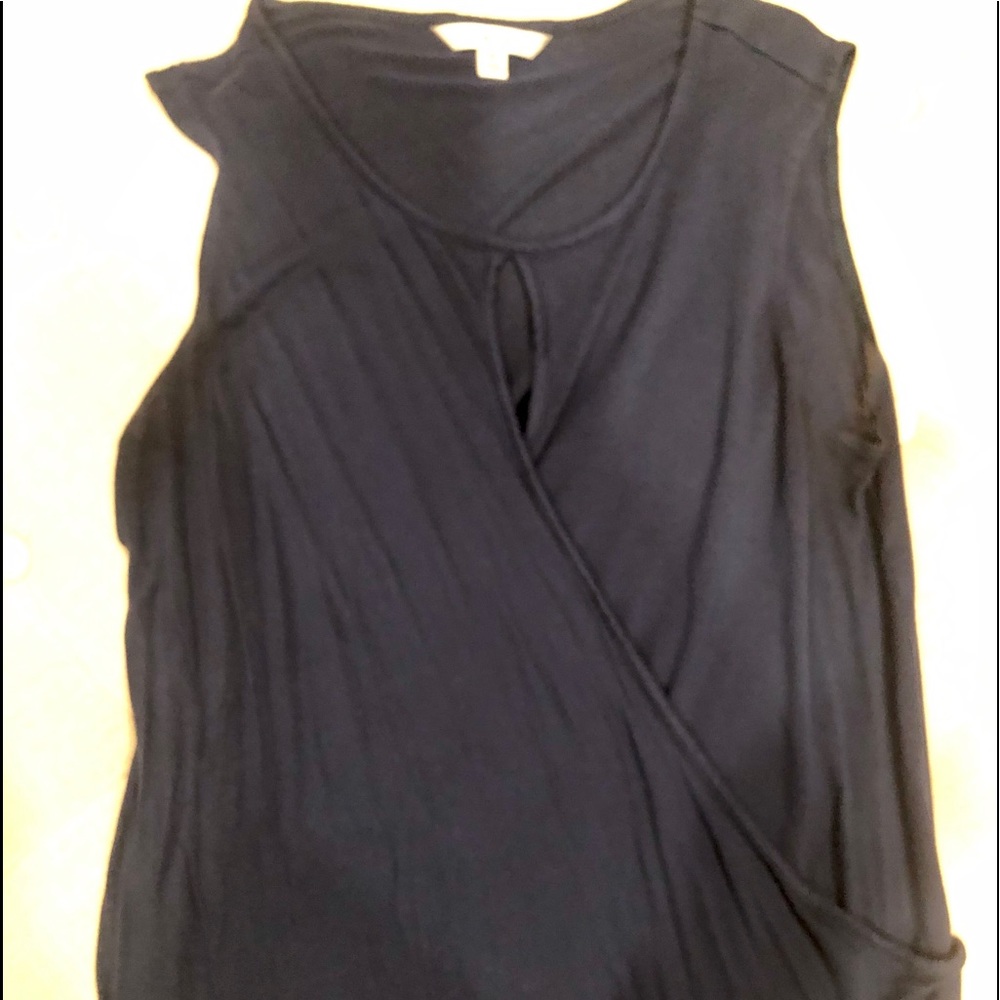 Navy blue cotton Cabi cross over shirt